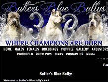 Tablet Screenshot of butlersbluebullys.com